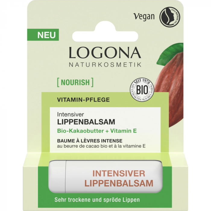 LOGONA Интенсивный бальзам для губ "Био-Какао" 5 г