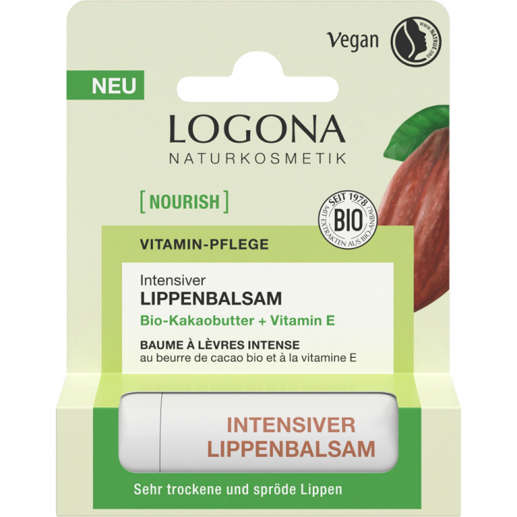 LOGONA Интенсивный бальзам для губ "Био-Какао" 5 г