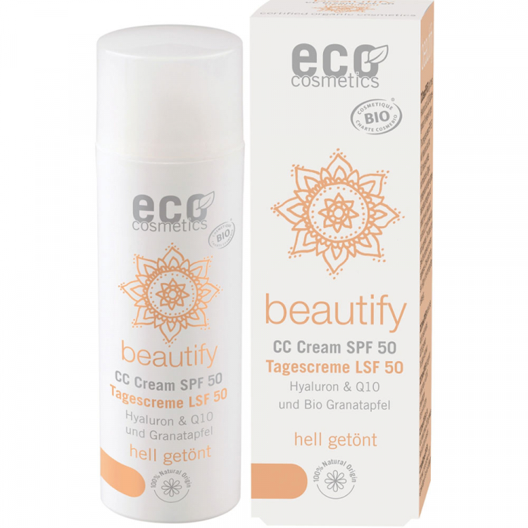 ECO-Cosmetics Тональный CC-крем SPF 50 с Q10 и гиалуроном светлый 50 мл
