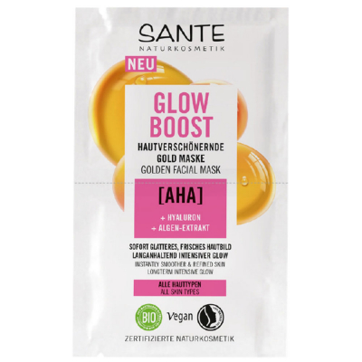 SANTE Glow Boost Золотая маска с гиалуроном и экстрактом водорослей 8 мл