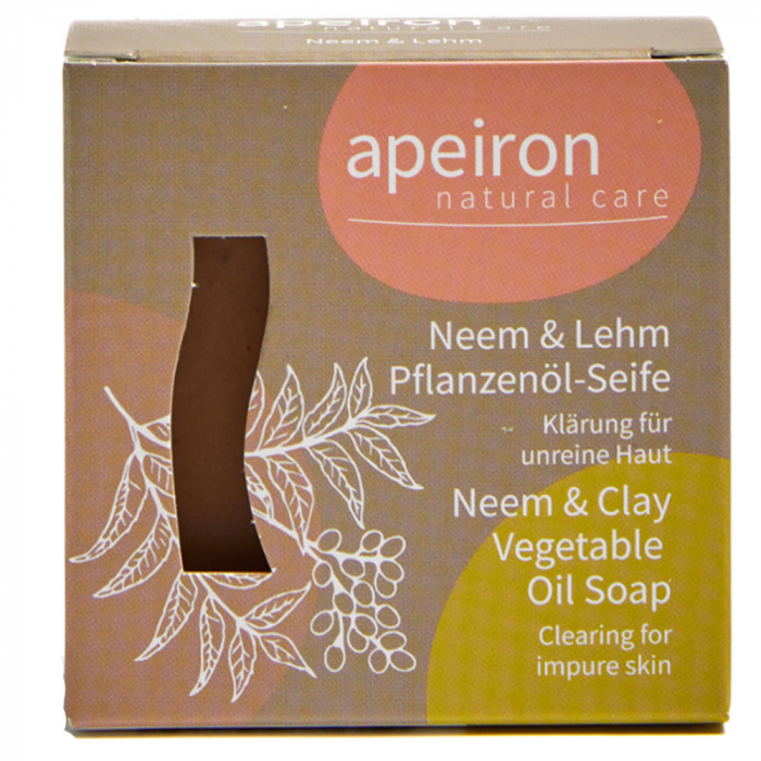 Apeiron Натуральное мыло с нимом и глиной 100 г