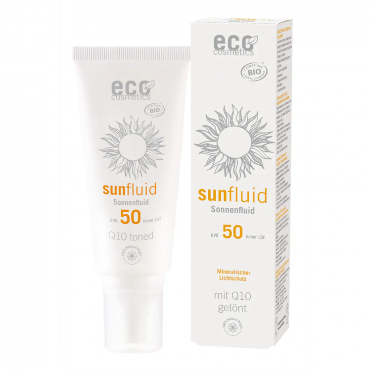ECO-Cosmetics Солнцезащитный флюид SPF 50 с Q10 слегка тонированный 100 мл