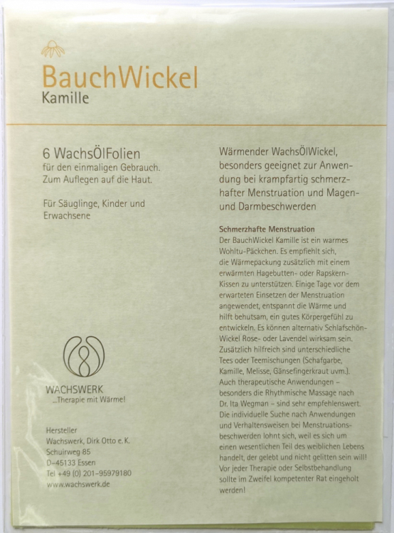 Waсhswerk Пластырь для аппликации с маслом ромашки 6 шт
