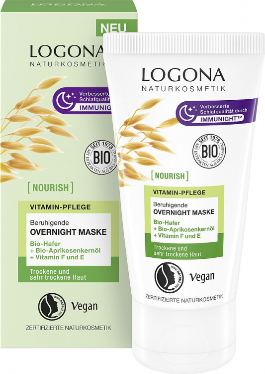 LOGONA Ночная маска с био-овсом и витаминами F и E 50 мл